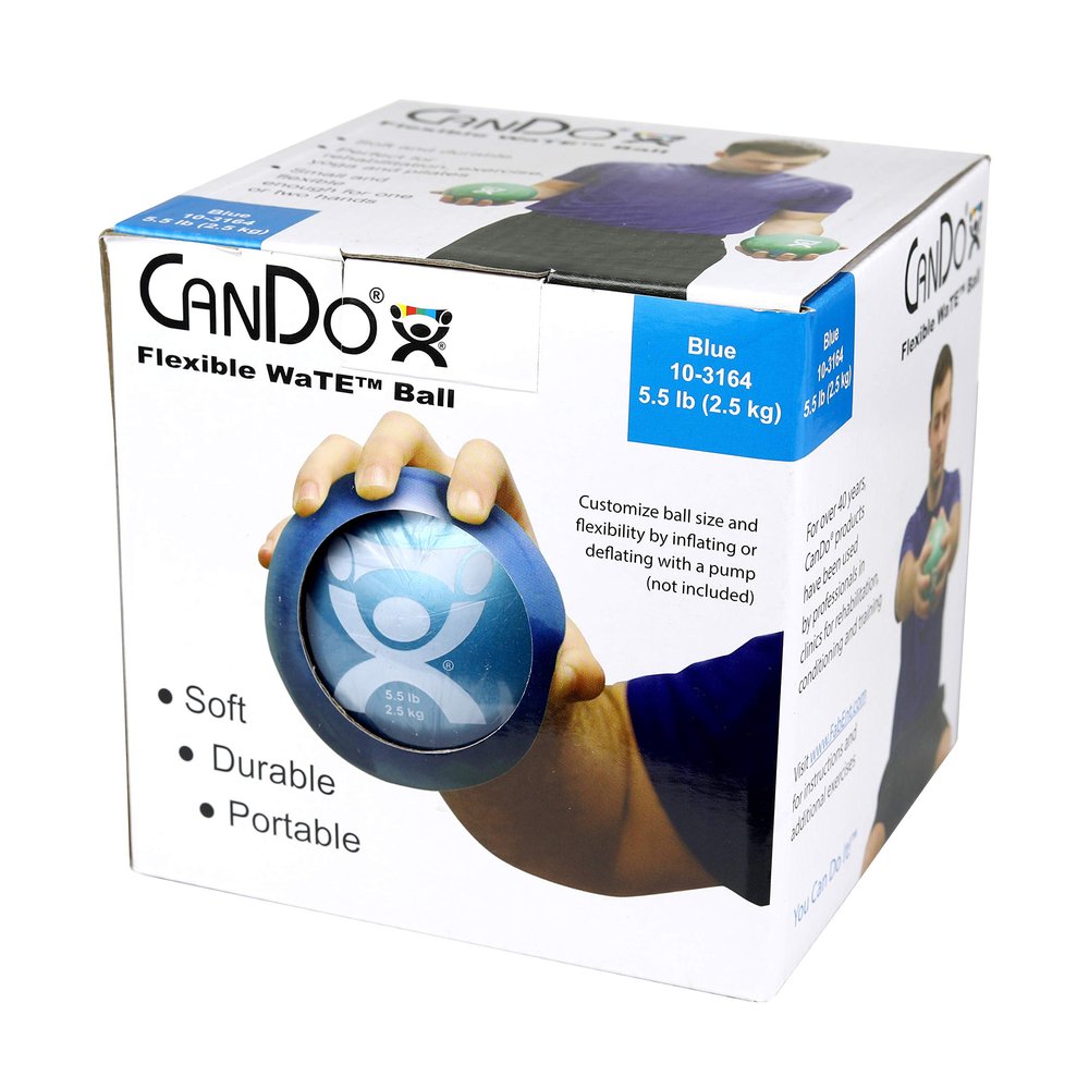 Cando 10-3164 Plyometric Weighted Ball, 5" Diameter, 5.5lbs Weight Capacity, Blue