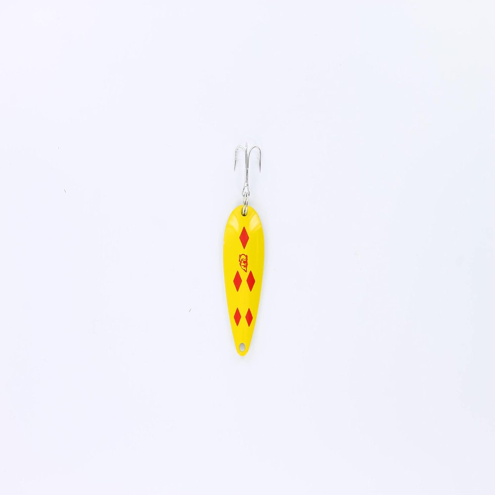 Dardevle 917 Dardevle Spinnie - Yellow/Red Diamonds 1/4 oz. - 1 3/4" x 3/4"