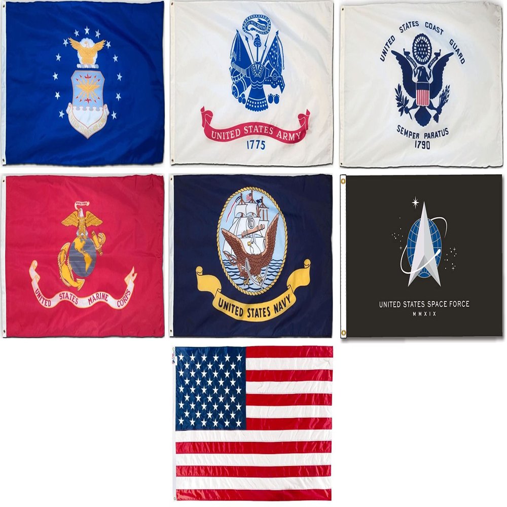 Armed Forces 7-Flag Set 12 in. x 18 in.