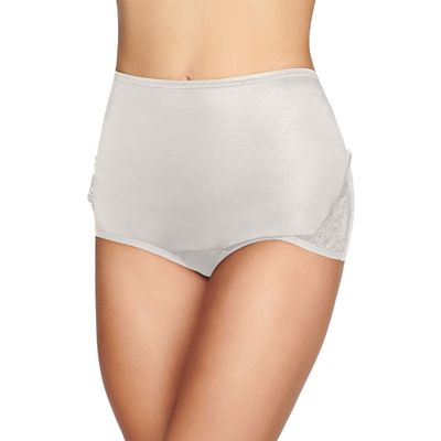 Vanity Fair Women's Perfectly Yours High Waisted Brief Panties, Lace Nouveau-Star White, 9