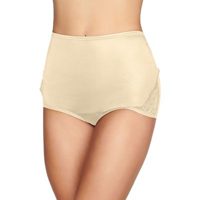 Vanity Fair Women's Perfectly Yours High Waisted Brief Panties, Lace Nouveau-Candleglow, 11