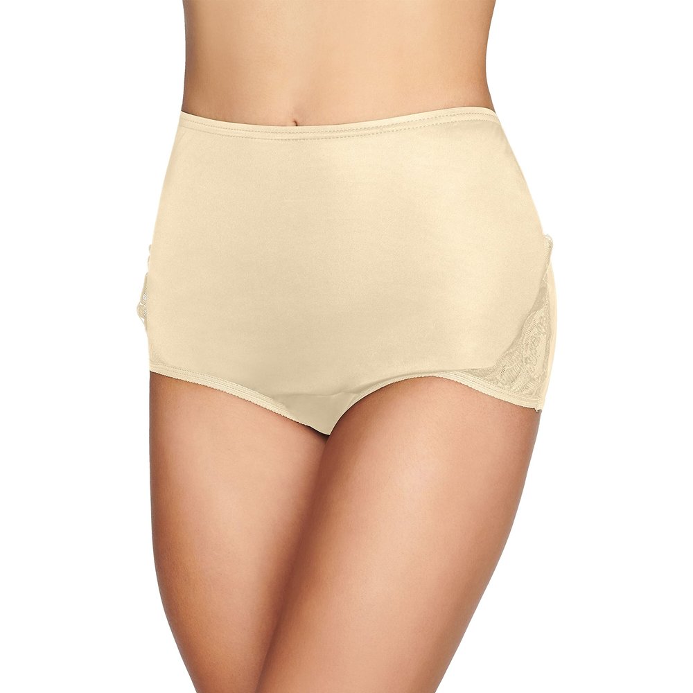 Vanity Fair Women's Perfectly Yours High Waisted Brief Panties, Lace Nouveau-Candleglow, 11