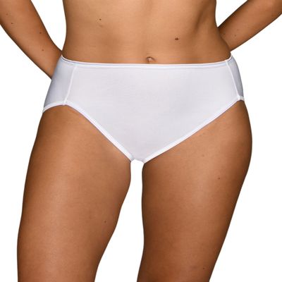 Vanity Fair Women's Illumination Hi Cut Panties (Regular & Plus Size), Star White, 6