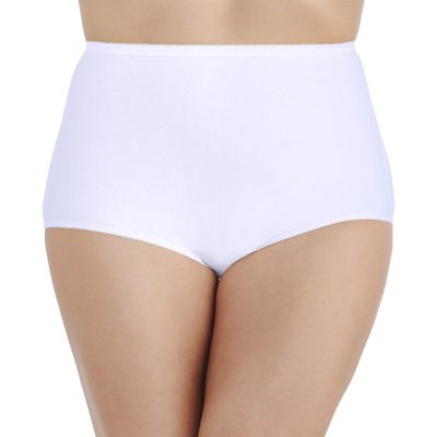 Vanity Fair Women's Perfectly Yours High Waisted Brief Panties, Cotton-Star White, 5