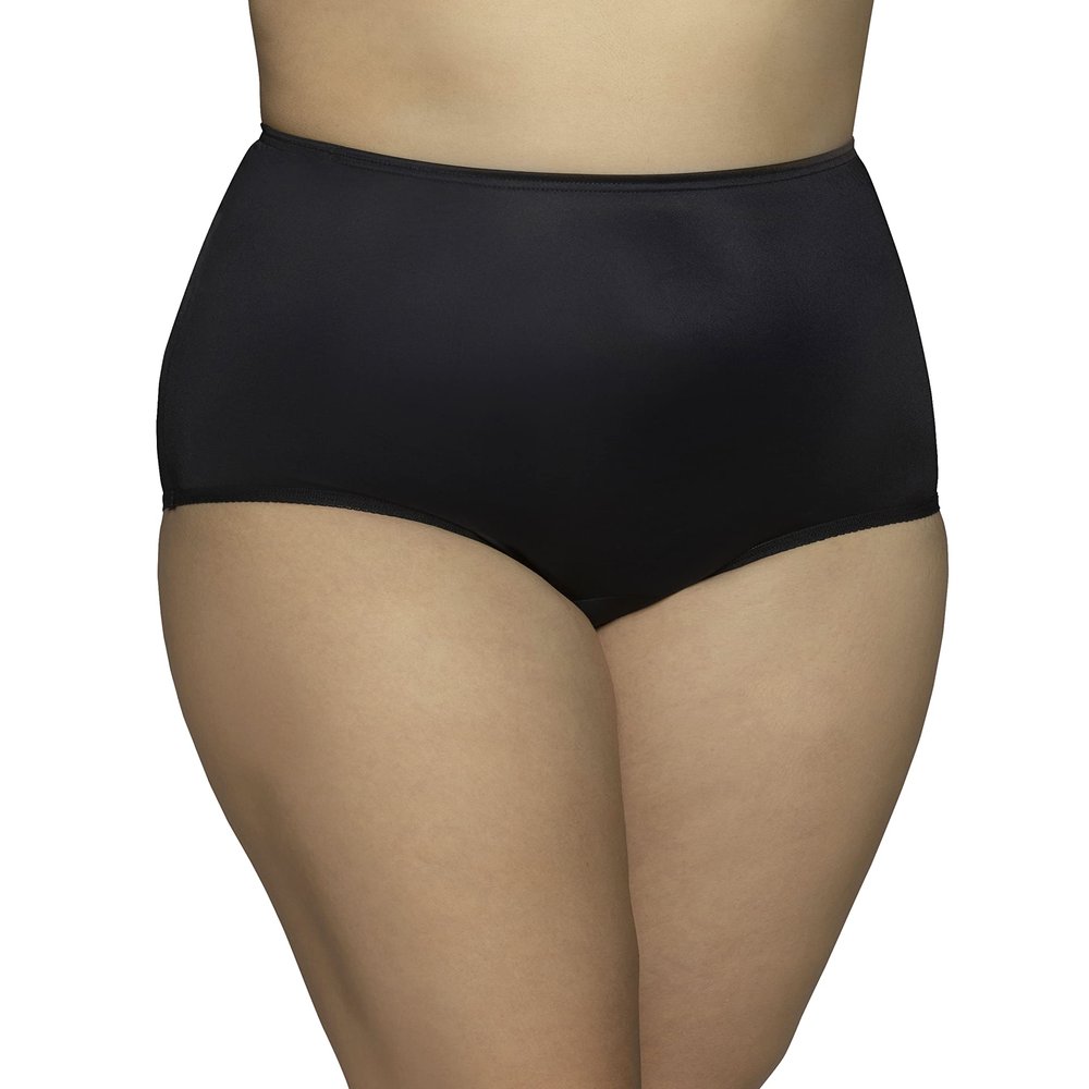 Vanity Fair Women's Perfectly Yours Ravissant Tailored Nylon Brief Panty - Size XXXX-Large / 11 - Midnight Black