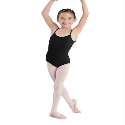 Bloch Dance Girls Plie Camisole Leotard, Black, 4-6