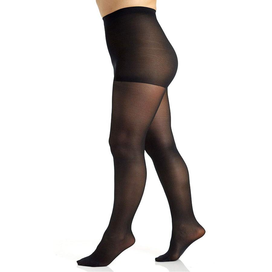 Berkshire Shimmers Semi Sheer Opaque Control Top Tights Color: Chocolate Size: Petite