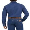 Wrangler Men's Cowboy Cut Western Long Sleeve Snap Work Shirt Firm Finish, Indigo, 4X-Large view 2