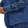 Wrangler Men's Cowboy Cut Western Long Sleeve Snap Work Shirt Firm Finish, Indigo, 4X-Large view 4