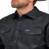 WranglermensCowboy Cut Western Long Sleeve Snap Work Shirt Firm Finish Black view 3