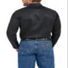 WranglermensCowboy Cut Western Long Sleeve Snap Work Shirt Firm Finish Black view 4