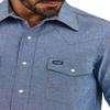 WranglermensCowboy Cut Western Long Sleeve Snap Work Shirt Firm Finish Chambray Blue view 3