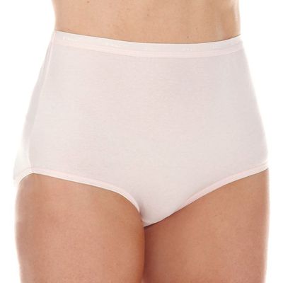 Bali Womens Full-cut-fit Stretch Cotton Panty, Underwear, Full Coverage Panties Briefs, Silken Pink, 10 US
