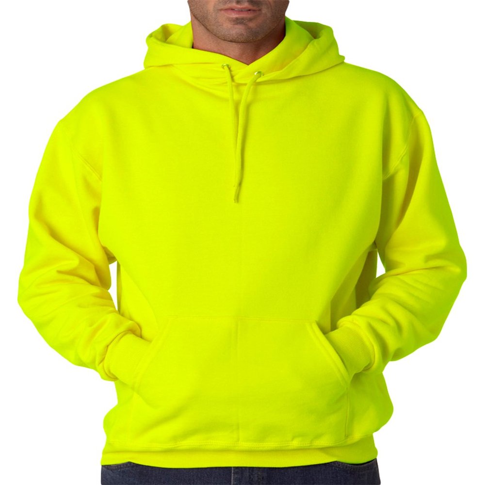 Jerzees Adult 8 oz. NuBlend Fleece Pullover Hood S SAFETY GREEN
