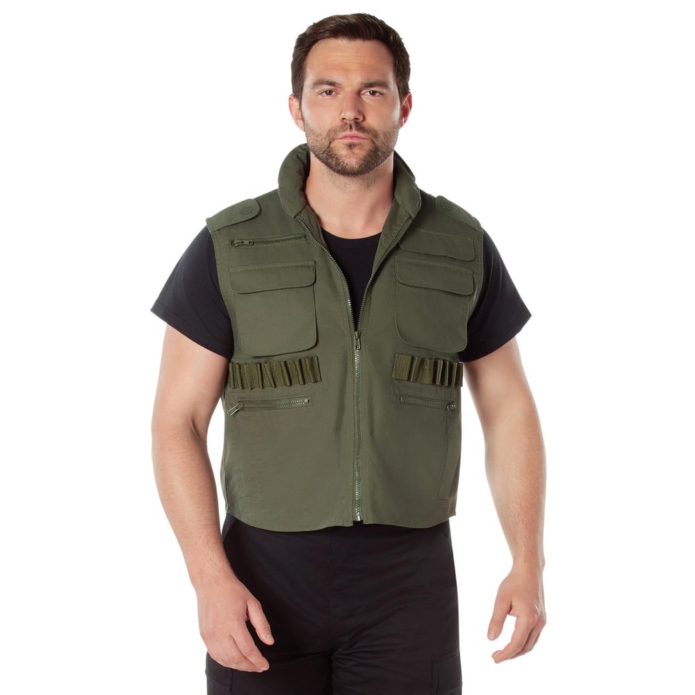 Rothco Ranger Vest Tactical Outdoor Hunting Camping Utility Cargo Vest with Storage Pockets, Olive Drab, 2XL