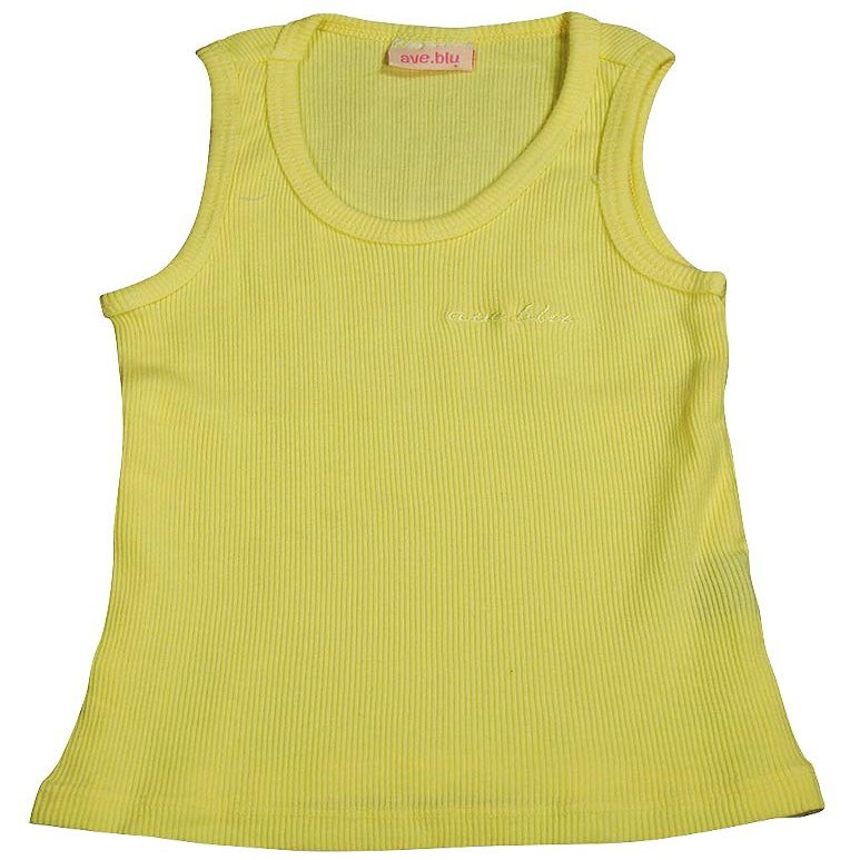 ave.blu - Little Girls' Ribbed Tank Top with Emboidered Logo, Yellow 3024-4