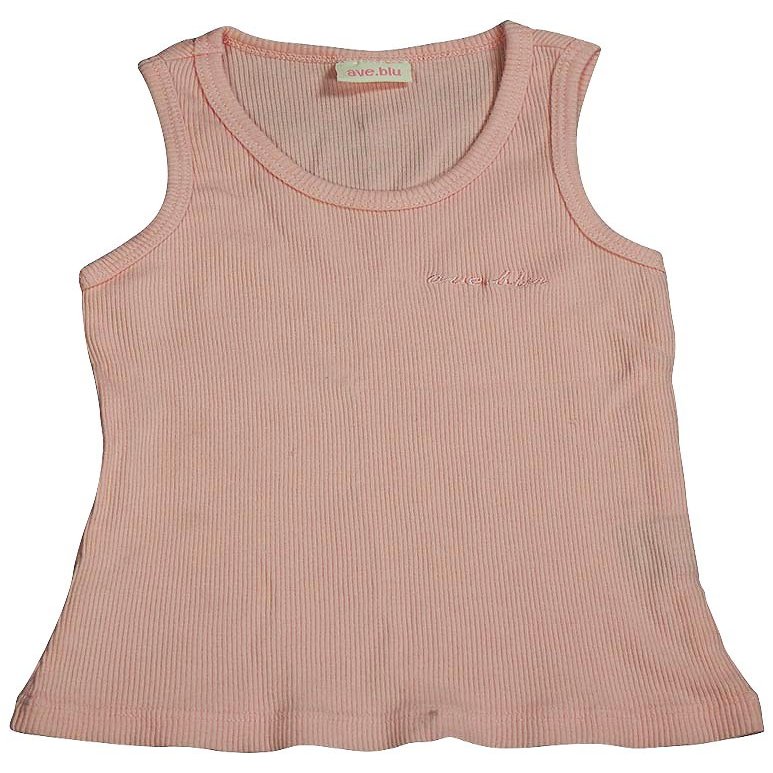 ave.blu - Little Girls' Ribbed Tank Top with Emboidered Logo, Pink 3028-4