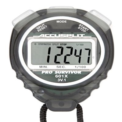 ACCUSPLIT Pro Survivor - A601XBK Stopwatch, Clock, Extra Large Display (Smoke)
