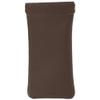 CTM Leather Push Mouth Pebble Grain Eyeglass Holder, Brown view 1