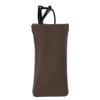 CTM Leather Push Mouth Pebble Grain Eyeglass Holder, Brown view 2