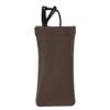 CTM Leather Push Mouth Pebble Grain Eyeglass Holder, Brown view 3