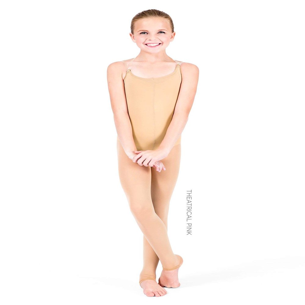 Body Wrappers Womens A91/A91X TotalSTRETCH Convertible Foot Camisole Body Tights, S-M, Black