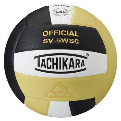 Tachikara Sensi-Tec Composite SV-5WSC Volleyball (EA) , Black/White/Vintage Gold