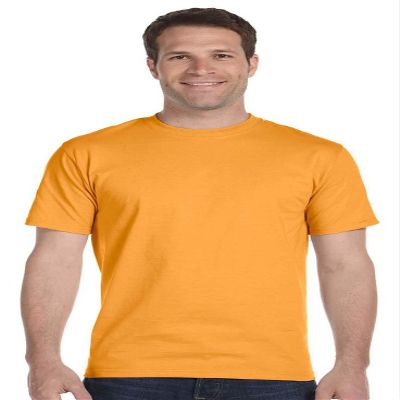 Hanes Mens TAGLESS ComfortSoftCrewneck T-Shirt,Gold,Large