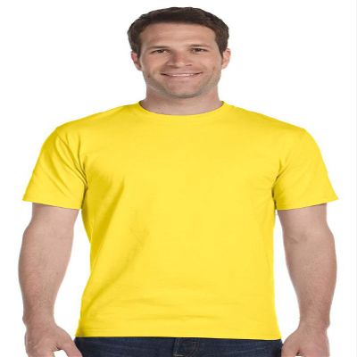 Hanes Men's TAGLESS ComfortSoft Crewneck T-Shirt, Yellow, Small