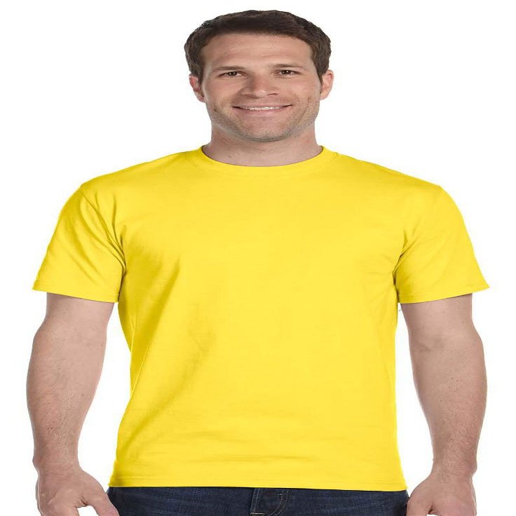 Hanes Men's TAGLESS ComfortSoft Crewneck T-Shirt, Yellow, Small