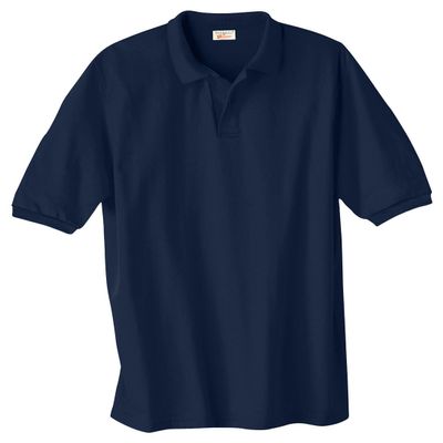 Hanes Men's Cotton-Blend EcoSmart Jersey Polo, Navy, 3X-Large