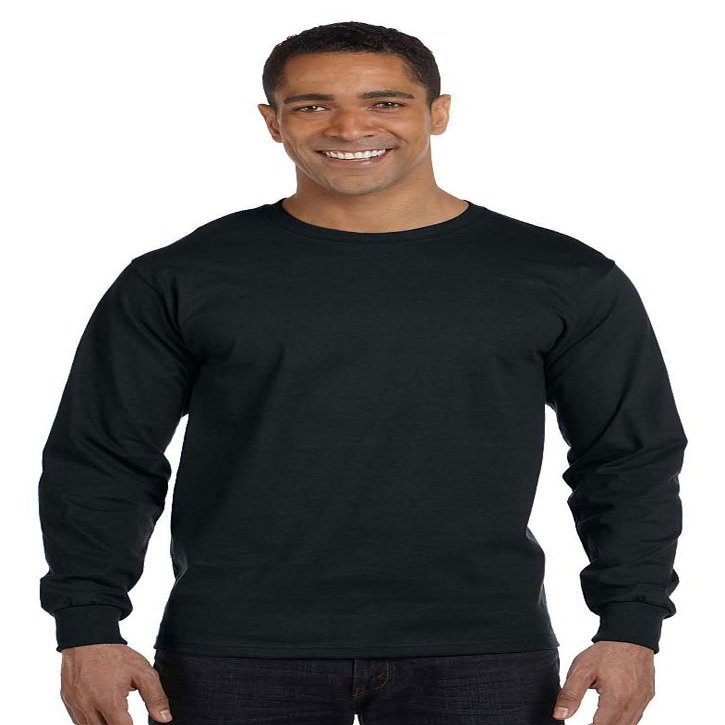 Hanes Men's Beefy-T Long-Sleeve T-Shirt 3XL Black
