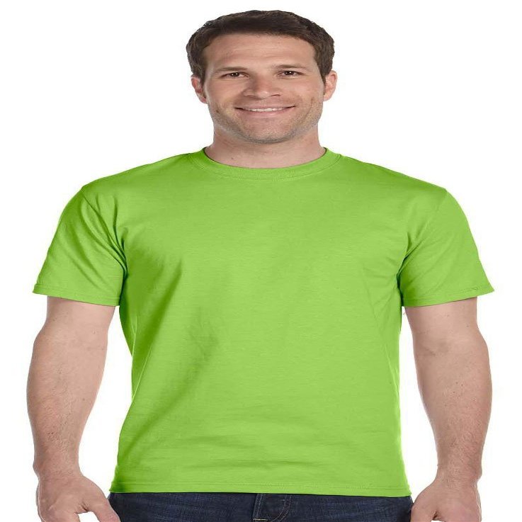 Men's 5.2 oz Hanes HEAVYWEIGHT Short Sleeve T-shirt, Lime, Large