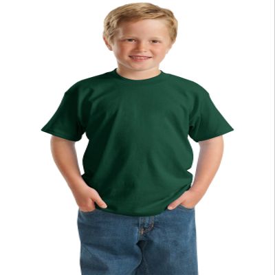 Hanes Heavyweight 50/50-50/50 Cotton Poly 5.5-Ounce T-Shirt. 5370, Forest Green S