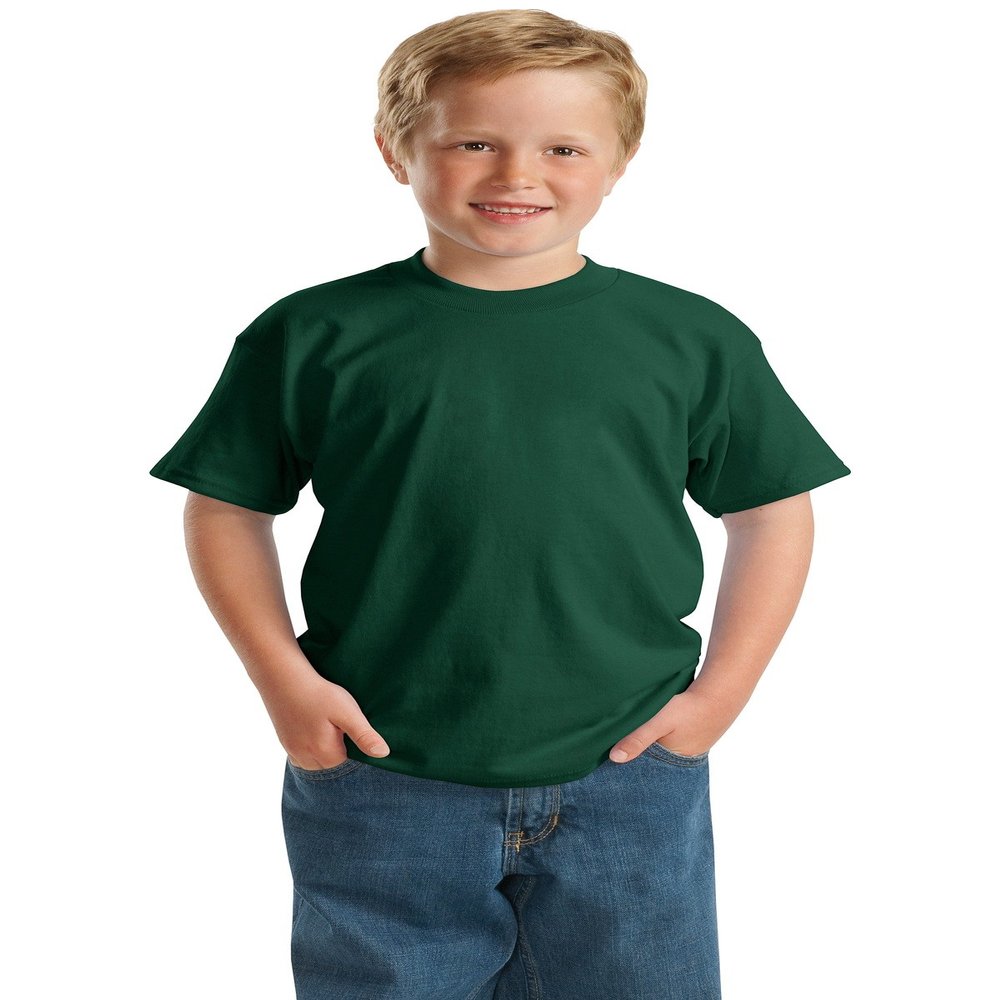 Hanes Heavyweight 50/50-50/50 Cotton Poly 5.5-Ounce T-Shirt. 5370, Forest Green S