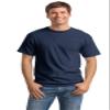 Men's 5.2 oz Hanes HEAVYWEIGHT Short Sleeve T-shirt , Navy, Large view 1