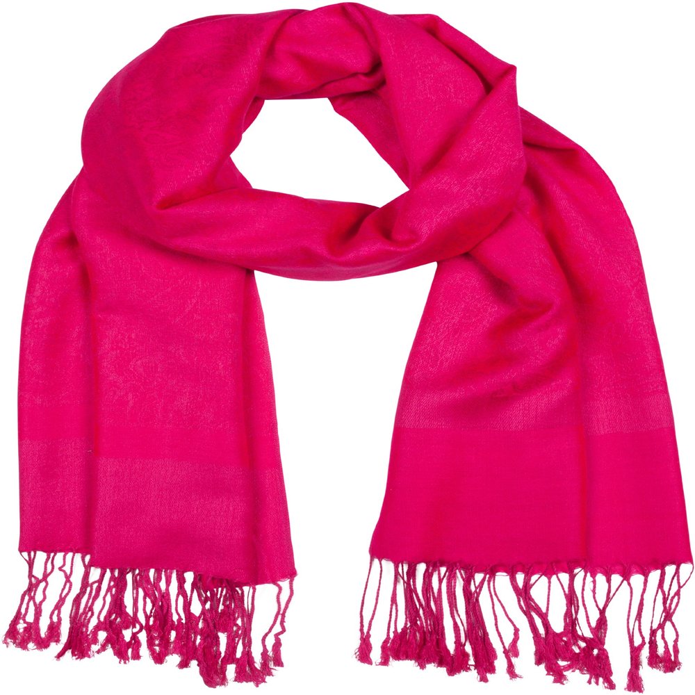Sakkas Two Tone Vintage Jacquard Paisley Pashmina Shawl Wrap Scarf Stole - Fuscia
