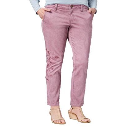 Style & Co. Embroidered Skinny Pants Antique Mauve 14