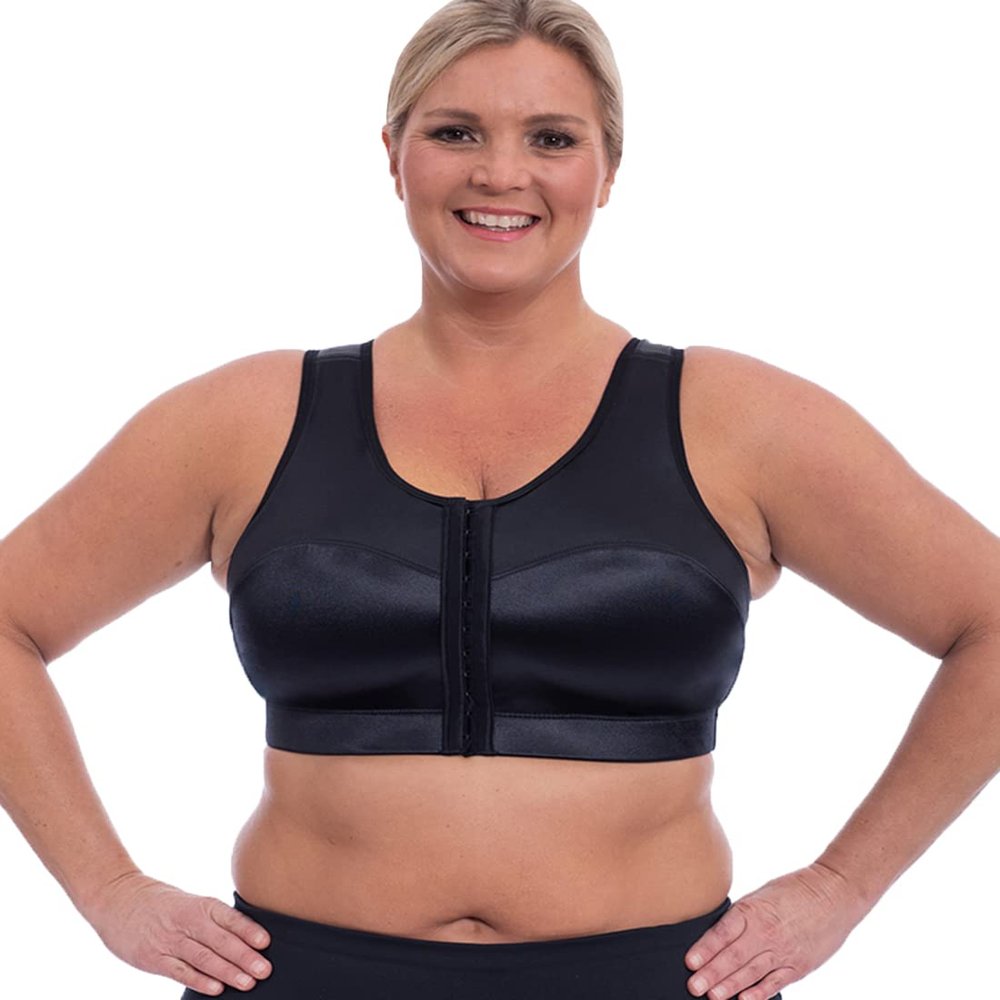 ENELL Women's Full Coverage High Impact Sports Bra (100) (US, Numeric, 2, Regular, Regular, Black)