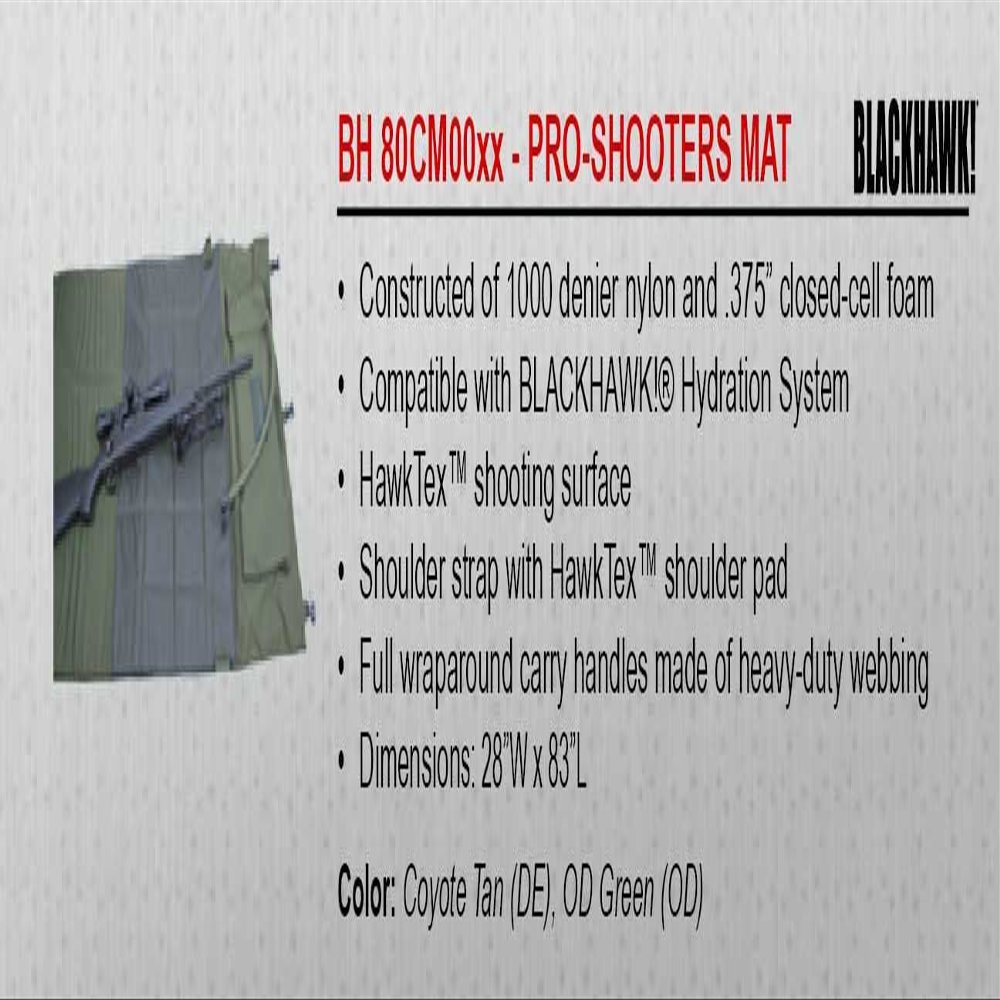 Blackhawk! 80CM00DE Pro Shooters Mat Desert Tan, One Size