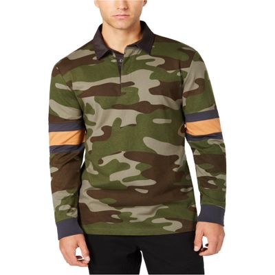 American Rag Men's Camo Rugby Shirt Green Large