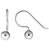 Tiny Sterling Silver Fishhook Ball Earrings 5/16 inch view 1