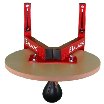 Balazs i-Box Speed Bag Platform Professional Adjustable Wall Mount w/Quiet Pro Level III Swivel | 24 Heavy-Duty Steel & Hardwood Drum | Made in USA | Boxing & Home Gym Training (Red)