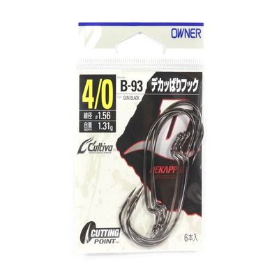 Owner 11603 Worm Hooks, B-93 Decoupling Hook, No. 4/0, 6 Pieces