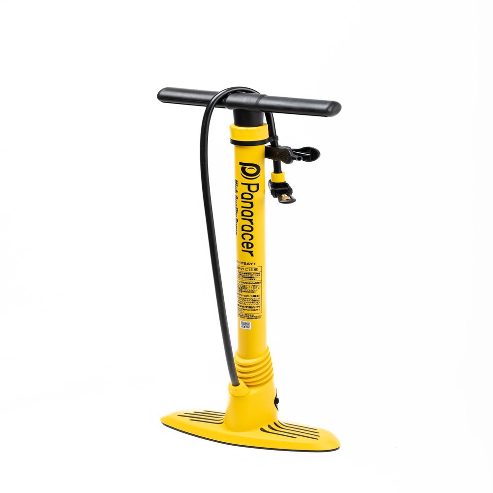 Panaracer BFP-PSAY1 Bicycle Air Pump, Compatible with All Valves, Ball/Float Adapter Included, Yellow, Resin
