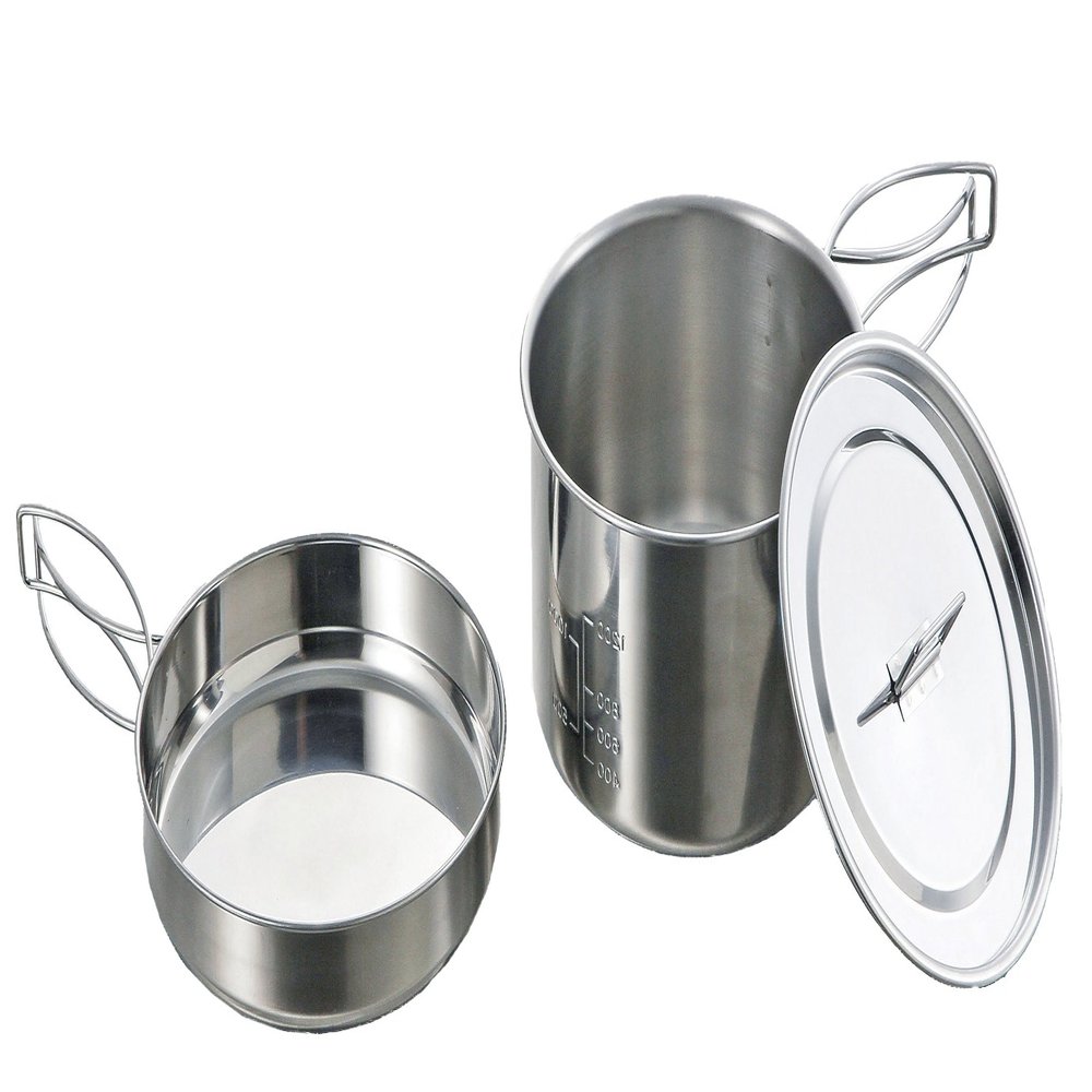 Captain Stag M-5511M-5511 Barbecue Pot, Stainless Steel Ramen Cooker, 6.6 gal (2 L)