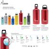 Laken Futura Aluminium Water Bottle with Narrow Opening and Screw Cap with Ring 1L, Granite view 2