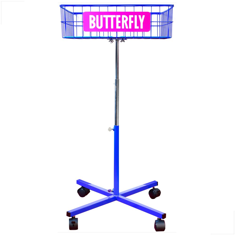 Butterfly Ball Trainer  Table Tennis Ball Holder for Training  Four Wheels Allow The Ball Trainer to Easily Move Around with You  Adjustable Height  Locking Wheels
