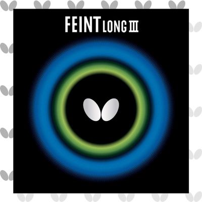 Butterfly Feint Long III Table Tennis Rubber Sheet, OX, 0.5 mm, 1.1 mm, or 1.3 mm Sponge, Red or Black, 1 Long Pips Table Tennis Rubber Sheet, Professional Table Tennis Rubbers