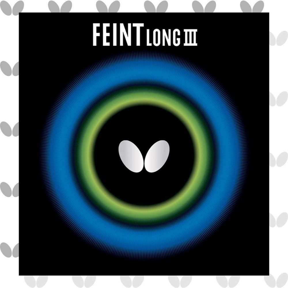 Butterfly Feint Long III Table Tennis Rubber Sheet, OX, 0.5 mm, 1.1 mm, or 1.3 mm Sponge, Red or Black, 1 Long Pips Table Tennis Rubber Sheet, Professional Table Tennis Rubbers